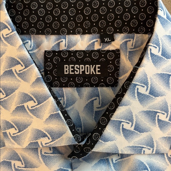 Bespoke blue pattern button down - Picture 3 of 7
